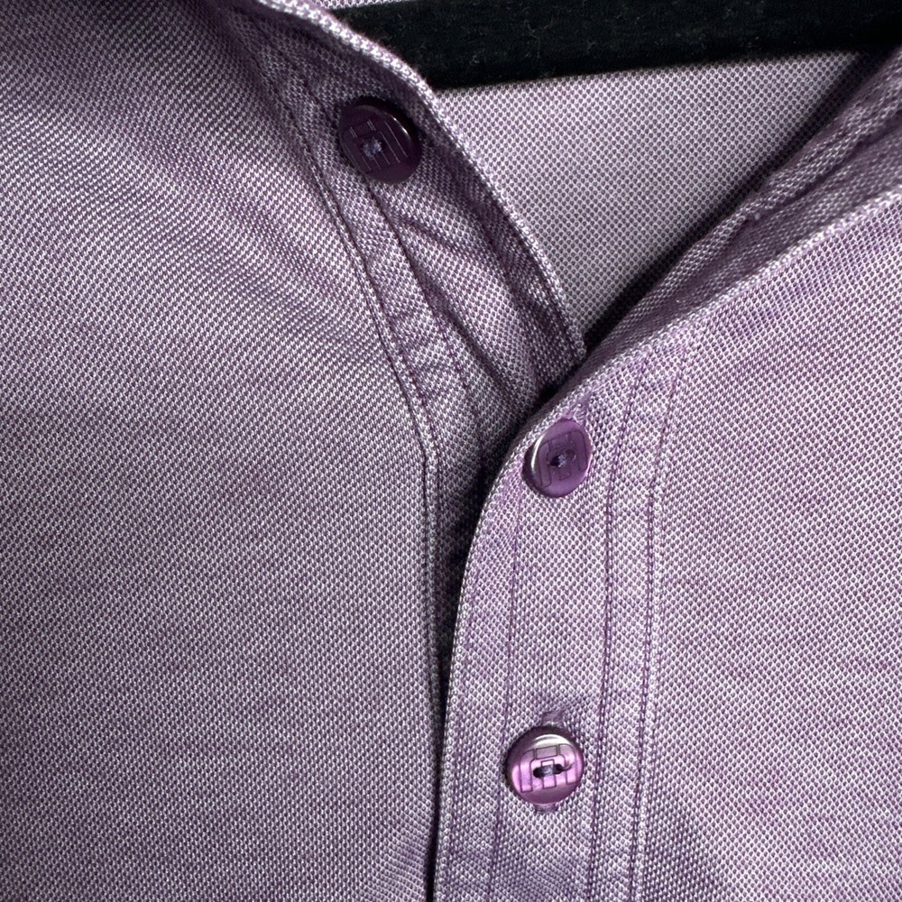 Travis Mathew Mens Sz M Polo Shirt Purple Pima Cotton Blend Golf Sports - Picture 4 of 11